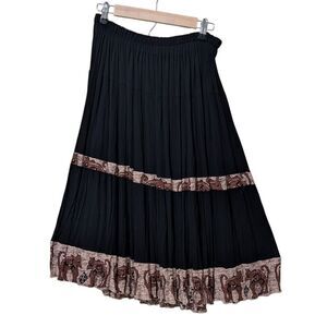 Red Rock Reflections long length broomstick skirt festival hippie Aztec cat